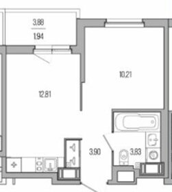 Квартира 34,6 м², 1-комнатная - изображение 1