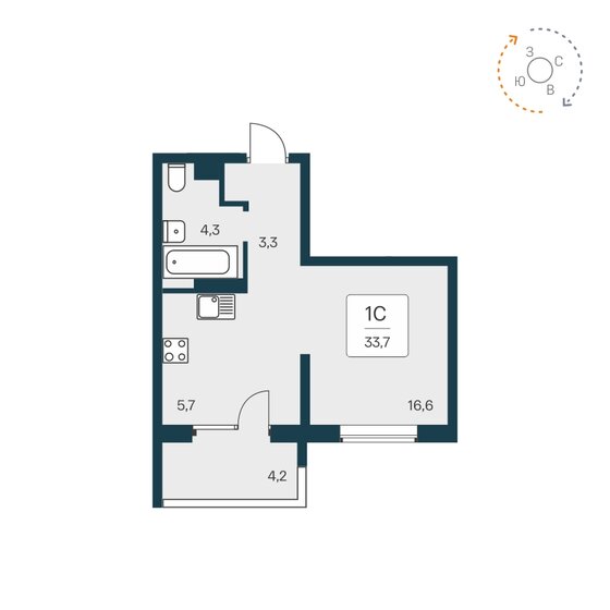 33,8 м², квартира-студия 4 050 000 ₽ - изображение 55