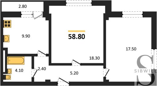 48,2 м², 2-комнатная квартира 4 600 000 ₽ - изображение 79