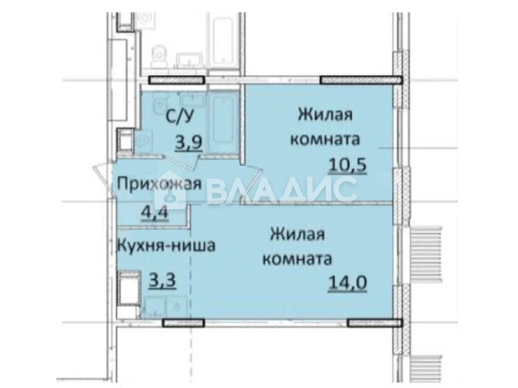 36,1 м², 2-комнатная квартира 7 300 000 ₽ - изображение 1