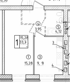 Квартира 33,3 м², 1-комнатная - изображение 1