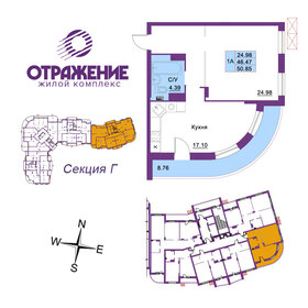 Квартира 50,9 м², 1-комнатная - изображение 1