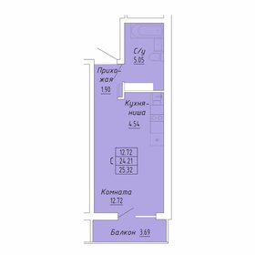 Квартира 25,3 м², студия - изображение 1