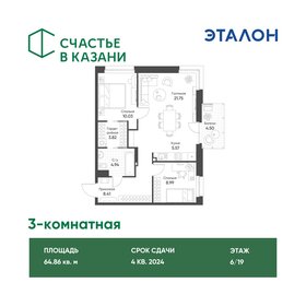 67,1 м², 3-комнатная квартира 15 087 161 ₽ - изображение 68