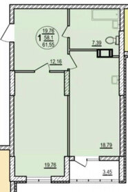 Квартира 58 м², 1-комнатная - изображение 1