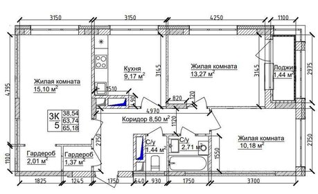 Квартира 67,8 м², 4-комнатная - изображение 1