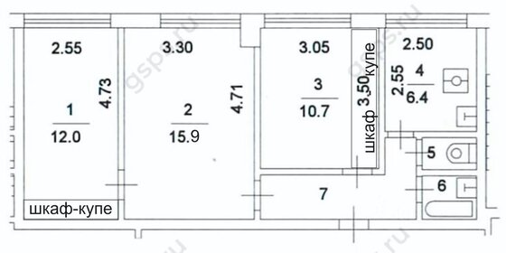 70 м², 3-комнатная квартира 70 000 ₽ в месяц - изображение 17