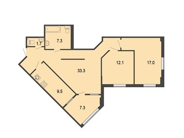 93,7 м², 3-комнатная квартира 11 490 000 ₽ - изображение 49