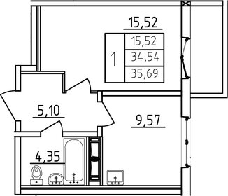 Квартира 36,1 м², 1-комнатная - изображение 1