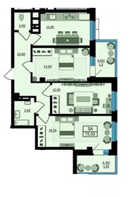 112,1 м², 3-комнатная квартира 11 500 000 ₽ - изображение 119