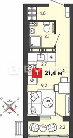 Квартира 21,4 м², студия - изображение 5