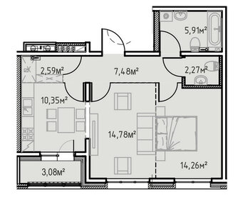 66,1 м², 2-комнатная квартира 10 500 000 ₽ - изображение 49