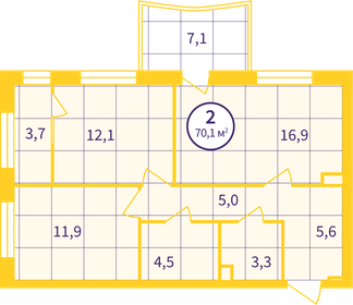 63,4 м², 2-комнатная квартира 8 650 000 ₽ - изображение 23