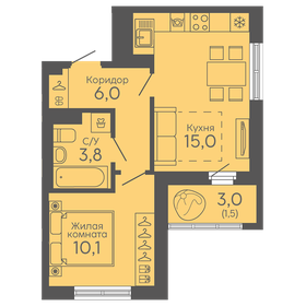 37 м², 1-комнатная квартира 3 200 000 ₽ - изображение 82