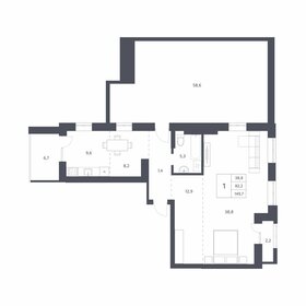 Квартира 82,2 м², 1-комнатная - изображение 1