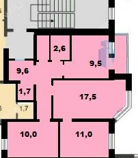 Квартира 64,2 м², 3-комнатная - изображение 1