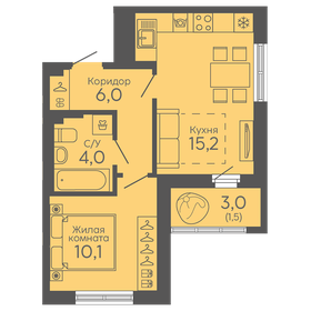 37 м², 1-комнатная квартира 3 200 000 ₽ - изображение 81