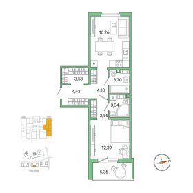 Квартира 54,1 м², 1-комнатная - изображение 1