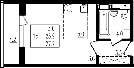 27,2 м², квартира-студия 4 918 644 ₽ - изображение 50