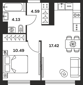 Квартира 36,6 м², 1-комнатная - изображение 1