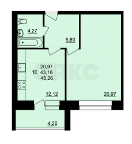 43,4 м², 1-комнатная квартира 3 530 000 ₽ - изображение 101