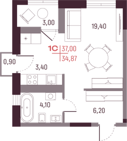 33,8 м², 1-комнатная квартира 5 374 200 ₽ - изображение 10