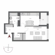 Квартира 42,7 м², 1-комнатная - изображение 2