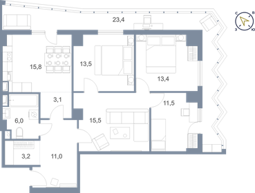 116,4 м², 3-комнатная квартира 8 310 000 ₽ - изображение 8