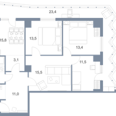 Квартира 116,4 м², 3-комнатная - изображение 2