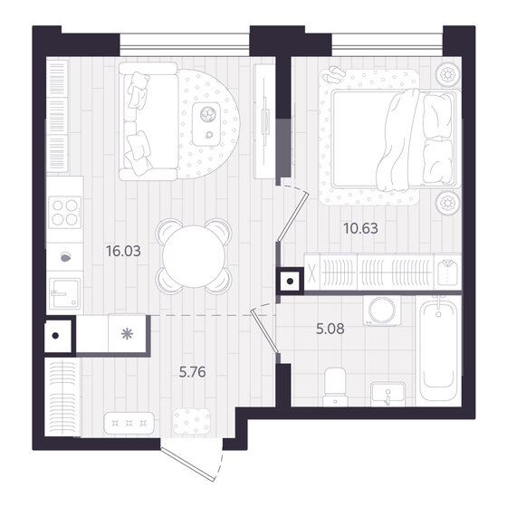 35,4 м², квартира-студия 9 106 000 ₽ - изображение 34