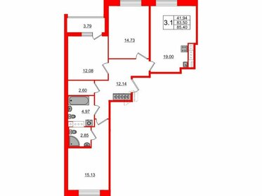 95 м², 3-комнатная квартира 18 690 000 ₽ - изображение 66