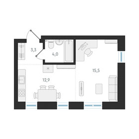 Квартира 35,7 м², студия - изображение 1