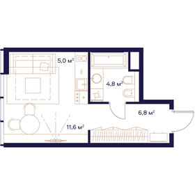 28,8 м², квартира-студия 17 393 600 ₽ - изображение 19