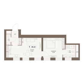 47,6 м², 1-комнатная квартира 27 360 468 ₽ - изображение 86