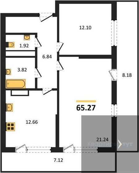 65,3 м², 2-комнатная квартира 9 741 548 ₽ - изображение 1