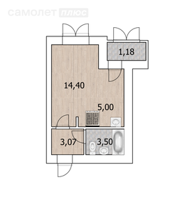 Квартира 26,1 м², студия - изображение 1