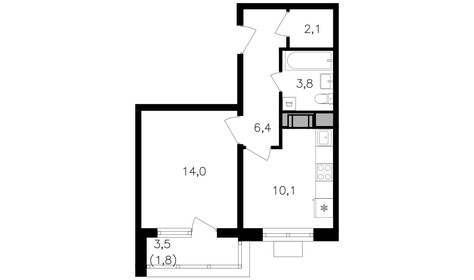 40,5 м², 1-комнатная квартира 18 427 500 ₽ - изображение 36