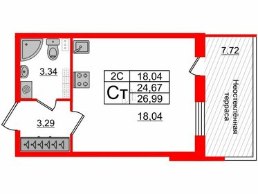 24,7 м², квартира-студия 4 800 023 ₽ - изображение 1