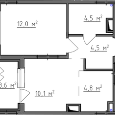 Квартира 38 м², 1-комнатная - изображение 3