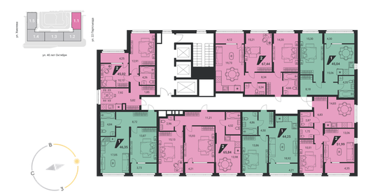 48,3 м², 1-комнатная квартира 13 000 000 ₽ - изображение 122