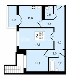 60,2 м², 2-комнатная квартира 5 165 408 ₽ - изображение 27