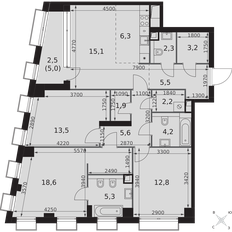 Квартира 99 м², 4-комнатная - изображение 2