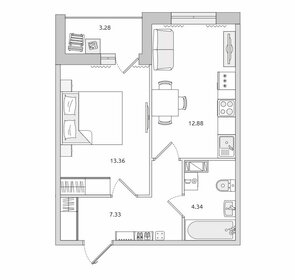 Квартира 41,2 м², 1-комнатная - изображение 1