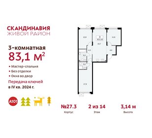 83,1 м², 3-комнатная квартира 18 860 044 ₽ - изображение 1