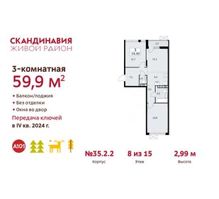 61,5 м², 3-комнатная квартира 17 254 494 ₽ - изображение 10