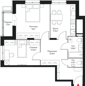33 м², 1-комнатная квартира 12 000 000 ₽ - изображение 93