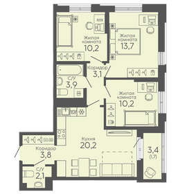 70,4 м², 3-комнатная квартира 4 490 000 ₽ - изображение 88