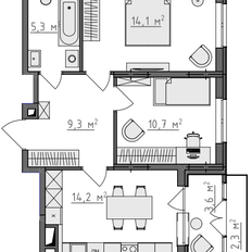 Квартира 56,1 м², 2-комнатная - изображение 2