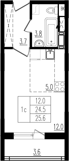 25,6 м², квартира-студия 4 714 432 ₽ - изображение 50