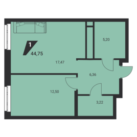 47 м², 1-комнатная квартира 7 200 000 ₽ - изображение 81